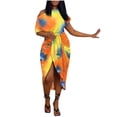 thumbnail image 1 of IROINNID Summer Dresses For Women Sexy Holiday Dress One Shoulder Short Sleeve Printed Dress Summer Saving Sale, 1 of 6