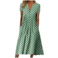 thumbnail image 1 of IROINNID Summer Dresses for Women 2024, Boho Wedding Guest Maxi Dresses for Women, V-Neck and Short Sleeve with Botton Flowy Summer Dresses, 1 of 4
