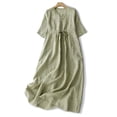 thumbnail image 1 of IROINNID Summer Dresses for Women 2024, Casual Maxi Dresses for Women with Short Sleeve and V-Neck Summer Ruffled Soild Color Outfits Dress, 1 of 7