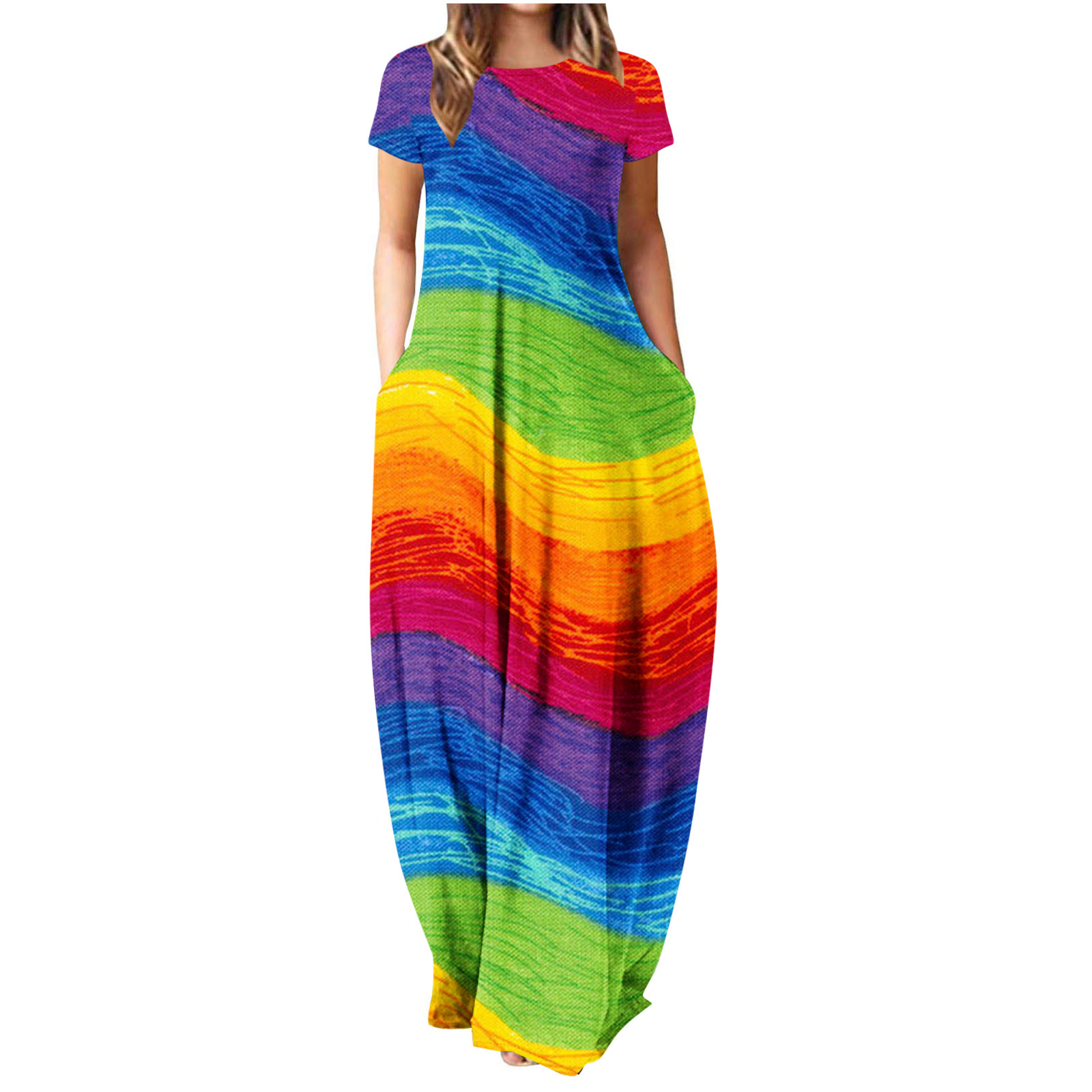 IROINNID Summer Dresses for Women 2024, Indenpence Day Women Maxi Outfits Dresses with Round