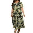 thumbnail image 1 of IROINNID Summer Dresses for Women Plus Size Maxi Classy Dresses for Women with Short Sleeve and Round Neck Summer Outfits DressES, 1 of 4