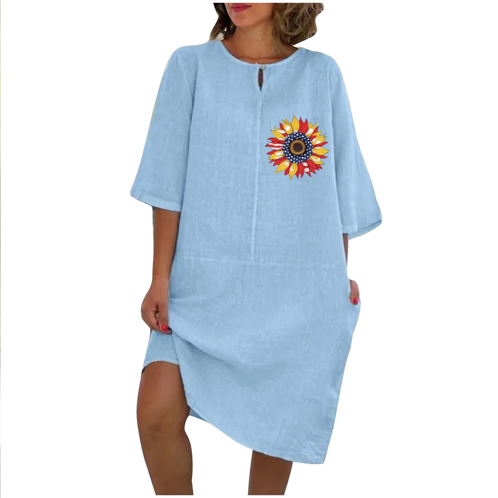IROINNID Summer Dresses for Women 2025, Plus Size Summer Tshirt
