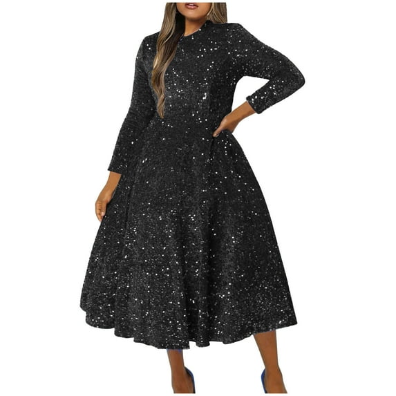 IROINNID Summer Dresses for Women , Plus Size Wedding Guest Maxi Dresses for Women Round Neck and Long Sleeve Ruffled Vacation Summer Dresses