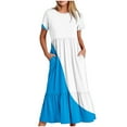 thumbnail image 1 of IROINNID Summer Dresses for Women 2024, Plus Size Wedding Guest Maxi Dresses for Women , Round Neck and Short Sleeve Pullover Vacation Dresses, 1 of 4