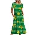 thumbnail image 1 of IROINNID Summer Dresses for Women 2024, Plus Size Wedding Guest Maxi Dresses for Women , Round Neck and Short Sleeve Pullover Vacation Dresses, 1 of 4
