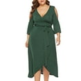 thumbnail image 1 of IROINNID Summer Dresses for Women 2024, Wedding Guest Dresses for Women, Plus Size Short Sleeve and V-Neck Casual Soild Color Summer Dresses, 1 of 5