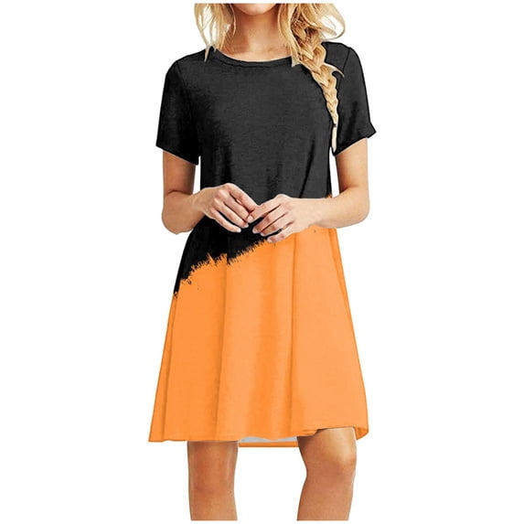 IROINNID Summer Dresses for Women 2024, Wedding Guest Short Dresses for Women , Round Neck and Short Sleeve Casual Pullover Vacation Dresses