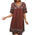 thumbnail image 1 of IROINNID Summer Dresses for Women 2024, Women Plus Size Short Wedding Guest Dresses, Short Sleeve and V-Neck Loose Printed Summer Dresses, 1 of 9