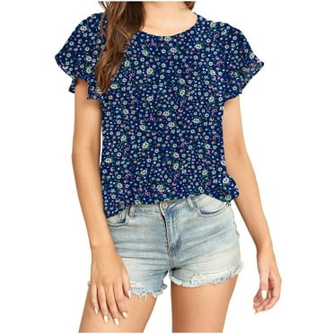 IROINNID Summer Loose T-shirt For Women Casual Solid Round Neck Short Sleeve Tops Under $10