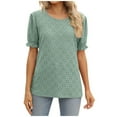 thumbnail image 1 of IROINNID Summer Sexy Blouse For Women Breathable Round-Neck Solid Short Sleeve Tops Blouse, 1 of 6
