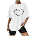 thumbnail image 1 of IROINNID Summer Tops For Women Basic Versatile Tops Round-Neck Print Short Sleeve Loose Blouse T-Shirt Spring Saving, 1 of 5