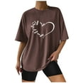 thumbnail image 1 of IROINNID Summer Tops For Women Basic Versatile Tops Round-Neck Print Short Sleeve Loose Blouse T-Shirt Spring Saving, 1 of 5
