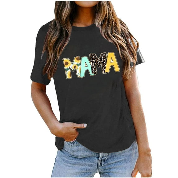 IROINNID Summer Tops For Women Comfy T-Shirt Fashion Printed Loose Short Sleeves Round-Neck Tops Under $10