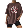 thumbnail image 1 of IROINNID Summer Tops For Women Loose Basic T-Shirt Round-Neck Print Short Sleeve Printing Loose Blouse T-Shirt Spring Saving, 1 of 5