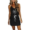 thumbnail image 1 of IROINNID Sundress For Women Casual Summer Elastic Waist Camis Sleeveless Short Prints Dress, 1 of 4
