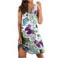 thumbnail image 1 of IROINNID Sundress For Women Sleeveless Round Neckline Comfortable Loose Casual Tops Dress Strapless Print Dress, 1 of 4