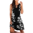 thumbnail image 1 of IROINNID Sundress For Women Strapless Sleeveless Casual Loose Summer Tank Dress Hollow Out Beach Dresses Round Neckline Print Dress, 1 of 5