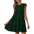 thumbnail image 1 of IROINNID Surplice Dress For Women 1/4 Sleeve Round Neckline Casual Patchwork Pleats Dress Strapless Dress, 1 of 6