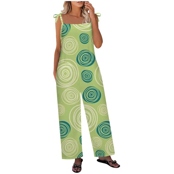 IROINNID Suspender Jumpsuit For Women Full-Length Summer Backless Loose Jumpsuit