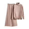 thumbnail image 1 of IROINNID Sweater Sets for Women Two Pieces Knitted Crewneck Sweater and Wide Leg Casual Fall Home Sets,Pink, 1 of 5