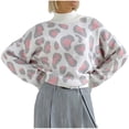 thumbnail image 1 of IROINNID Sweater for Women Knitted Stretch Winter Warm Leopard Print Bottom Shirt Casual Loose Fit All-match Sweater,Pink, 1 of 7