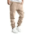 thumbnail image 1 of IROINNID Sweatpants for Men Deals Solid Drawstring Waist Jogger Pants Thicken Stretch Comfy Sport Pants With Pocket,Khaki, 1 of 4