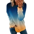 thumbnail image 1 of IROINNID Sweatshirt for Women Gradient Loose Fit Pullover Long Sleeve Round Neck Casual Tops Fall Sweatshirt,Yellow, 1 of 4