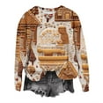 thumbnail image 1 of IROINNID Sweatshirt for Women Loose Fit Crewneck Pullover Funny Christmas Printed Long Sleeve Winter Trendy Sweatshirt,Khaki, 1 of 6
