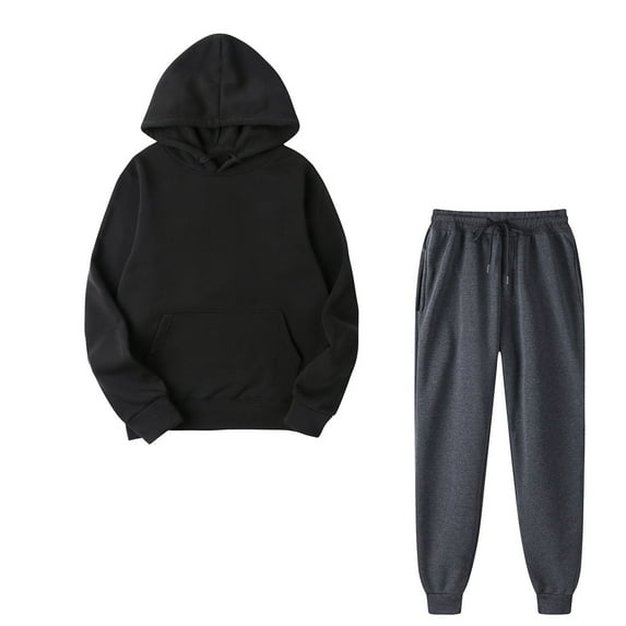 IROINNID Sweatsuit For Women 2 Pieces Set Fall Winter Outfits Sports Tracksuits Long Sleeve Pullover Hoodies Pants Suit Athletic Set,Black