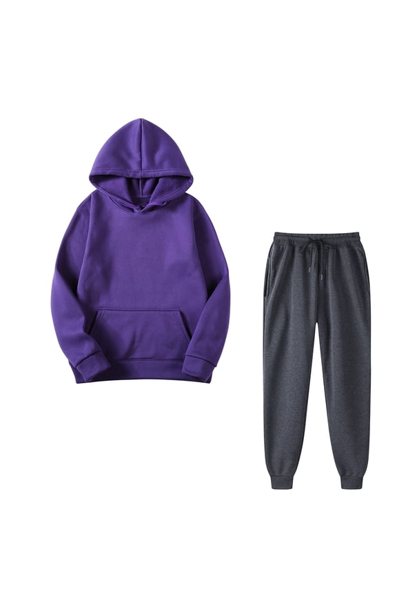 Sweatsuit For Women 2 Pieces Set Fall Winter Outfits Sports Tracksuits Long Sleeve Pullover Hoodies Pants Suit Athletic Set,Purple