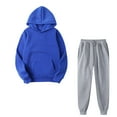 thumbnail image 1 of IROINNID Sweatsuit For Women 2 Pieces Set Fall Winter Outfits Sports Tracksuits Long Sleeve Pullover Hoodies Pants Suit Sport Outfits Set,Blue, 1 of 4