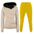 thumbnail image 1 of IROINNID Sweatsuit For Women 2 Pieces Set Fall Winter Outfits Sports Tracksuits Long Sleeve Pullover Hoodies Pants Suit Sport Suit,Yellow, 1 of 4
