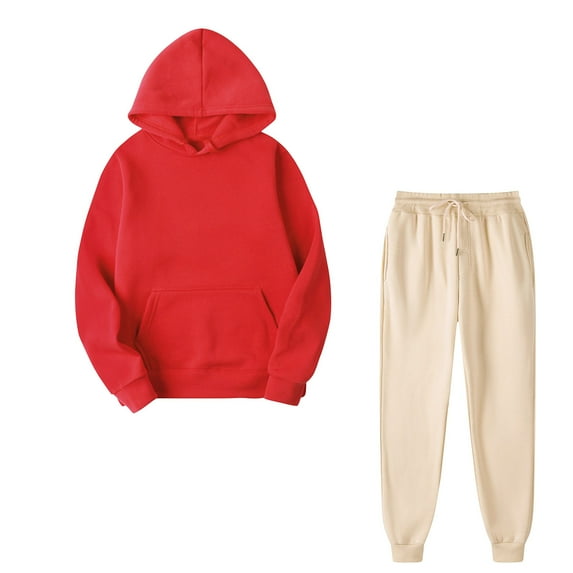 IROINNID Sweatsuit For Women 2 Pieces Set Savings Fall Winter Outfits Sports Tracksuits Long Sleeve Pullover Hoodies Pants Suit Sport Outfits Set,Red
