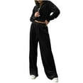 thumbnail image 1 of IROINNID Sweatsuit For Women 2 Pieces Set Velvet Reduced able Color Hooded Sweatshirts Sports Casual Pants Set Jogging Suit,Black, 1 of 7