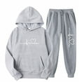 thumbnail image 1 of IROINNID Sweatsuit For Women 2 Pieces Set Sports Casual Coat Long Pants Hooded Sweatshirts Tops Pants Set Long Sleeve Hooded Set Sport Outfits Set,Gray, 1 of 3