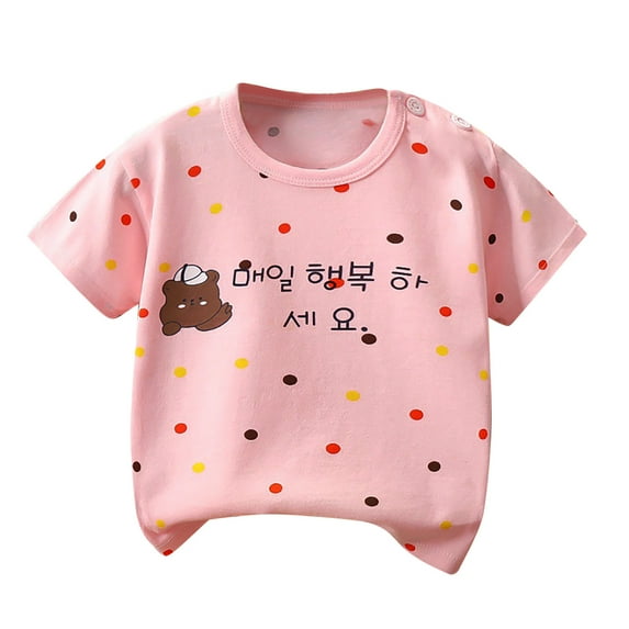 IROINNID T Shirt Round Neck Tee Shirt Short Sleeve Pullover Tops Graphic for Boy and Girls Summer 5-6 years
