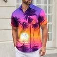 thumbnail image 1 of IROINNID T-Shirts for Big and Tall Men, Summer Essentials Lightweight Thin Basic V-Neck Lapel Botton Beach Loose Tops for Men, 1 of 5