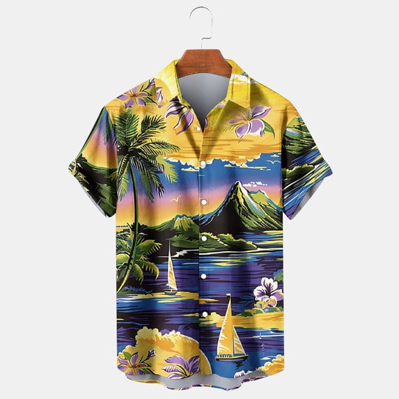 IROINNID T-Shirts for Big and Tall Men, Summer Essentials Lightweight Thin Basic V-Neck Lapel Botton Loose Tops for Men