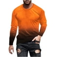 thumbnail image 1 of IROINNID T-Shirts for Men Round Long Sleeved Pullover,Orange M, 1 of 5