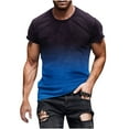 thumbnail image 1 of IROINNID T-Shirts for Men Round Short Sleeved Pullover,Dark Blue XXXL, 1 of 5