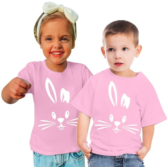 IROINNID T-shirt Toddler Short Sleeve Printed Cotton Round Neck Top for Boys and Girls 3-4 Years