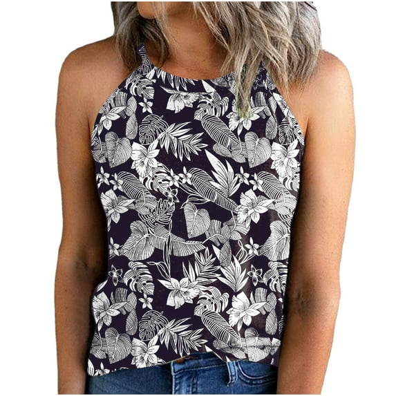 IROINNID Tank Tops For Women Casual Printed Sexy Vest Casual Sleeveless Loose T-shirt Tops Spring Saving