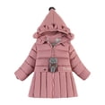 thumbnail image 1 of IROINNID Toddler Baby Girls Cute Fashion Solid Color Winter Hoodie Keep Warm Cotton Clothes Thick Coat, 1 of 9