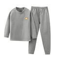 thumbnail image 1 of IROINNID Toddler Baby Pajamas Set 2 Pieces Winter Warm Round Neck Pullover with Elastic Pants Comfy Home Wear Sleepwear Set,Gray, 1 of 2