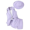thumbnail image 1 of IROINNID Toddler Baby Suit Shorts Sleeveless Jacket Four-piece Suit Children's Suspenders Solid Color Spring And Summer 4Y, 1 of 3