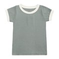 thumbnail image 1 of IROINNID Toddler Baby Summer Ribbed Short-sleeved Top Shorts Two-piece Set for Boys Girls 12-24 Months, 1 of 9