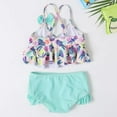 thumbnail image 1 of IROINNID Toddler Baby Two-piece Swimsuit Swimwear Sleeveless Floral Printed Summer Bathing Suit, 1 of 4