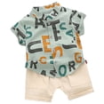 thumbnail image 1 of IROINNID Toddler Boy's Cute Print Shirt Tops Shorts Clothes Set, 1 of 9