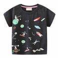 thumbnail image 1 of IROINNID Toddler Boy's Round Neck Short Sleeve Luminous Tops Cute Cartoon Printed Comfy Cotton T-shirt, 1-7 Years, 1 of 9