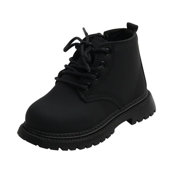 IROINNID Toddler Boys Girls Boots Non-slip Thick Sole Kid's British Style Casual Lace Up Boot, Size 15M-6Y